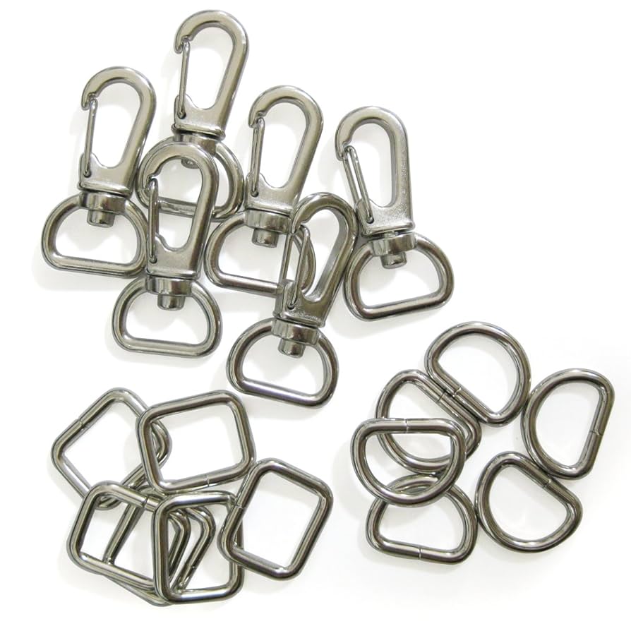 ⭐︎かんちゃん⭐︎ Amazon | 幅15mmシルバー金具(角カン・Dカン・ナスカン）太口3